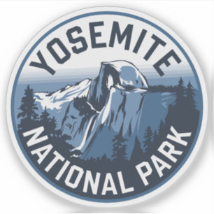 Half Dome Yosemite Round Emblem Sticker