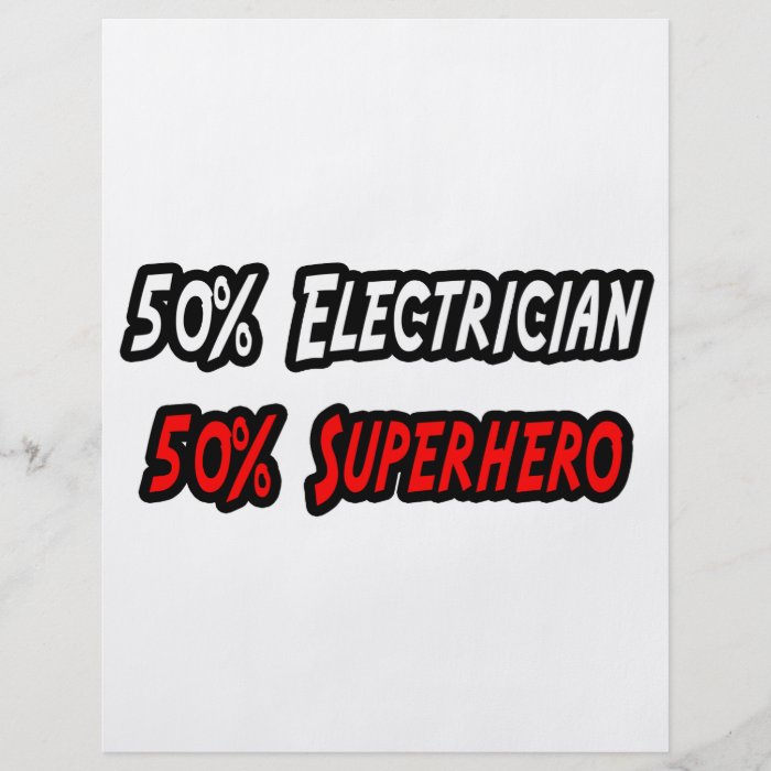 Half Electrician Half Superhero Flyer Design