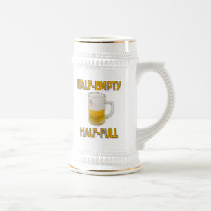 Half-empty or half-full beer stein