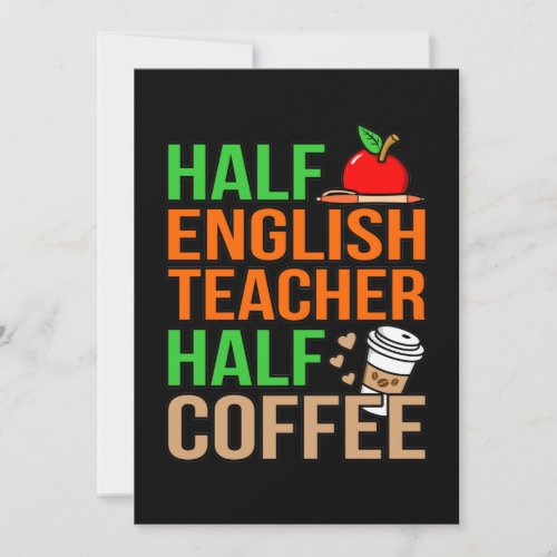 Half English Teacher Half Coffee Language Student Thank You Card