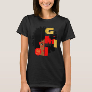 Half Face Gemini Black Queen Birthday Zodiac Curl T-Shirt