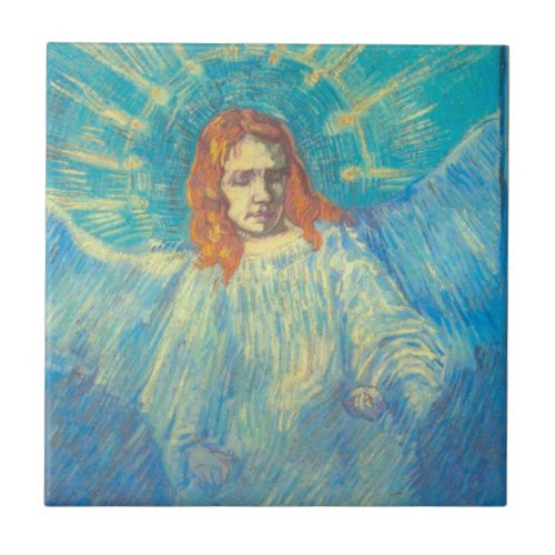 Half Figure of an Angel by Vincent van Gogh Ceramic Tile