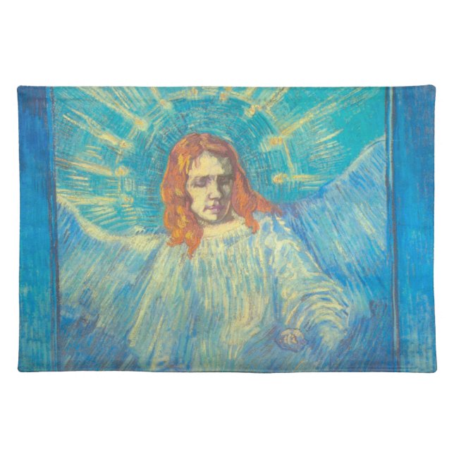 Half Figure of an Angel by Vincent van Gogh Cloth Placemat (Front)