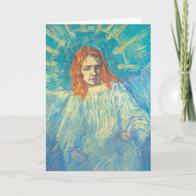 Half Figure of an Angel by Vincent van Gogh Holiday Card (Front)