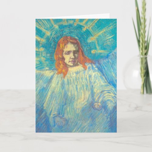 Half Figure of an Angel by Vincent van Gogh Holiday Card