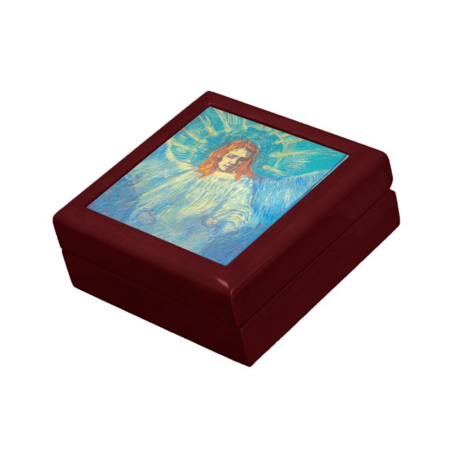 Half Figure of an Angel by Vincent van Gogh Jewelry Box (Side)