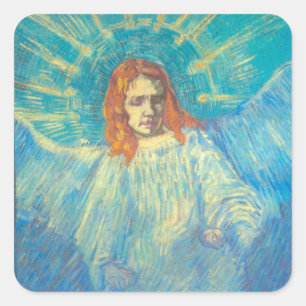 Half Figure of an Angel by Vincent van Gogh Square Sticker