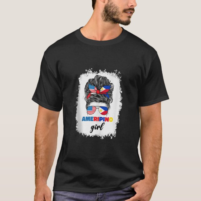 Half Filipino And American America Philippines Usa T-Shirt (Front)