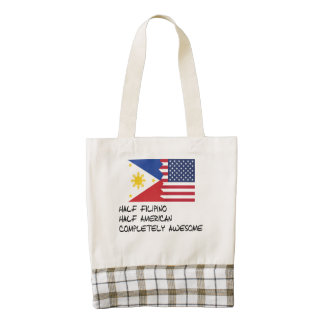 Half Filipino Completely Awesome Zazzle HEART Tote Bag