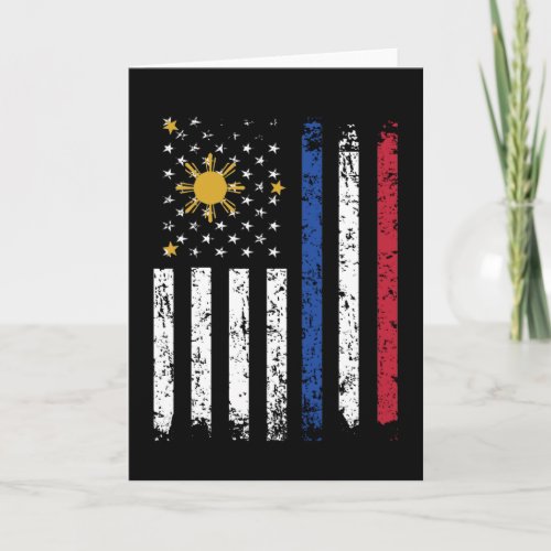 Half Filipino Half American Flag Philippines USA Card