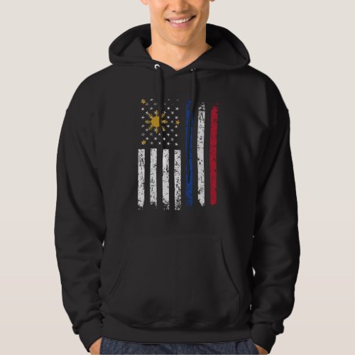 Half Filipino Half American Flag Philippines USA Hoodie