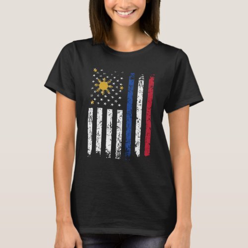 Half Filipino Half American Flag Philippines USA T_Shirt