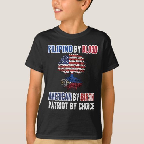 Half Filipino Half American Flag Philippines USA T_Shirt