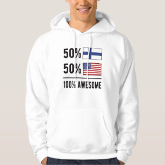 Half Finnish Half American Flag Finland USA Flag Hoodie