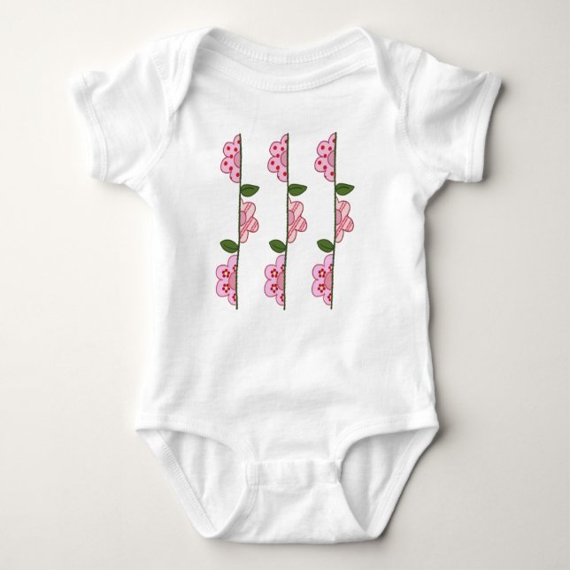 half flower baby bodysuit (Front)