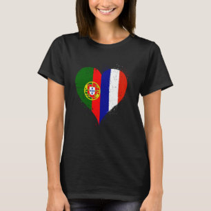 Half French Half Portuguese A France Portugal Flag T-Shirt