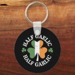 Half Gaelic Half Garlic Irish Italian St. Patricks Keychain<br><div class="desc">Half Gaelic Half Garlic Irish Italian St. Patrick's Day</div>