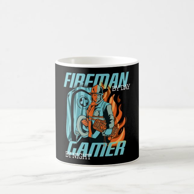 Half Gamer, Half Firefighter Coffee Mug (Center)