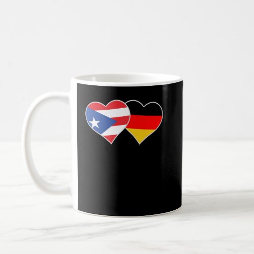 Half German Half Puerto Rican Flag Heart Puerto Ri Coffee Mug