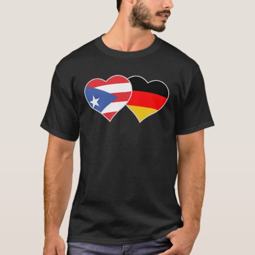 Half German Half Puerto Rican Flag Heart Puerto Ri T_Shirt