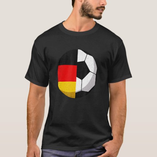 Half Germany Flag Half Football Soccer  Soccer Kid T_Shirt