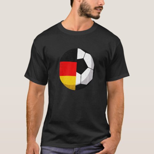 Half Germany Flag Half Football Soccer Soccer Kids T_Shirt