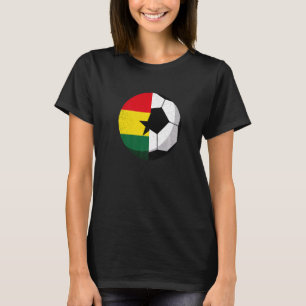 Half Ghana Flag Half Football Soccer T-Shirt