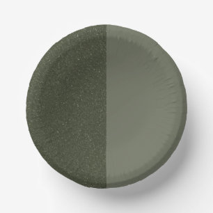 Half Glitter Half Matte Moss Green Paper Plate Bowls