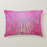 Half Glitter Pink Tiger Print Accent Pillow