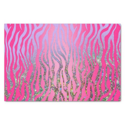 Half Glitter Pink Tiger Print Tissue Paper