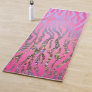 Half Glitter Pink Tiger Print Yoga Mat