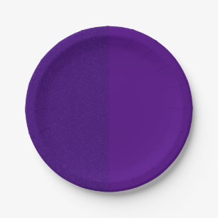 Half Glitter Purple Party Plate – Customizable