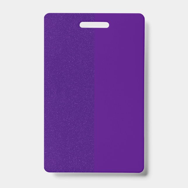 Half Glitter Purple Vertical Badge – Customizable (Front)