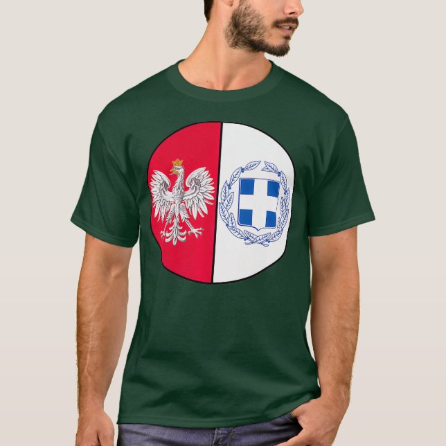Half Greek 50 Polish Genealogy Pie Chart Premium T-Shirt (Front)