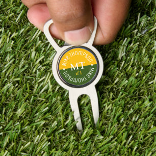 half-green half-yellow 2-initials Modern n° 1 Divot Tool