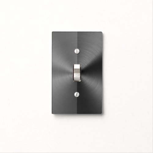 Half Grey  Half Black Stainless Steel Metal Look Light Switch Cover