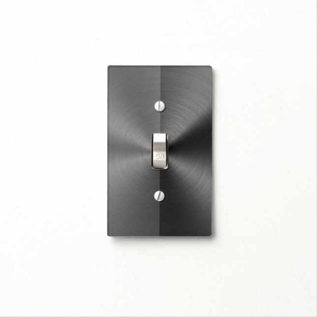 Half Grey & Half Black Stainless Steel Metal Look Light Switch Cover (In Situ)