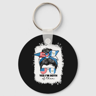 Half Guatemalan And American Guatemala Usa Flag Gi Keychain