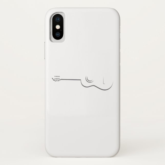 Half Guitar Outline Case-Mate iPhone Case (Back)