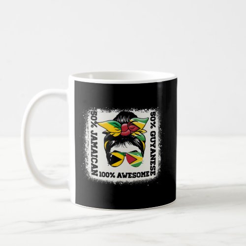 Half Guyanese Half Jamaican Messy Bun Guyana Jamai Coffee Mug