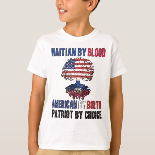 Half Haitian Half American Flag Haiti USA T_Shirt
