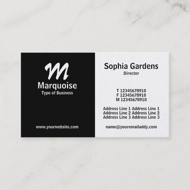 Half & Half - Black (Platinum Card) Business Card (Front)