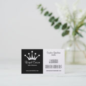 Half & Half (Crown) - Black and White (Gold) Business Card (Standing Front)