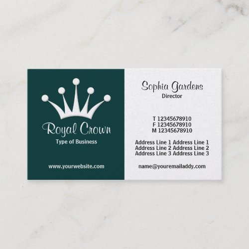 Half &amp; Half (Crown) - Dark Green (Gold) Business Cards