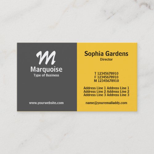 Half &amp; Half - Gray and Amber Business Card