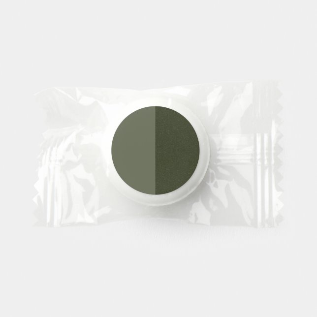 Half & Half Moss Green Candy Favor – Customizable (Front)