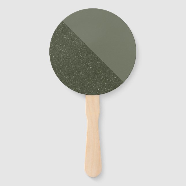 Half & Half Moss Green Custom Hand Fan (Front)