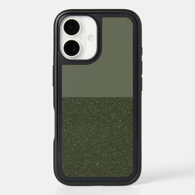 Half & Half Moss Green iPhone 16 Case – Customize (Back)