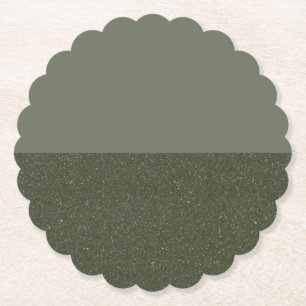 Half & Half Moss Green Scalloped Paper Coaster