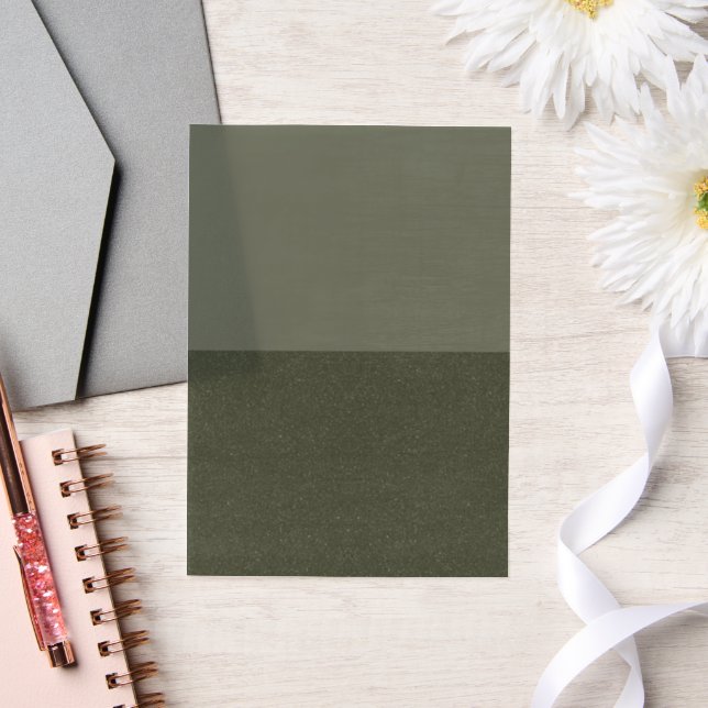 Half & Half Moss Green Vellum Overlay – Customize Invitations (Wedding)